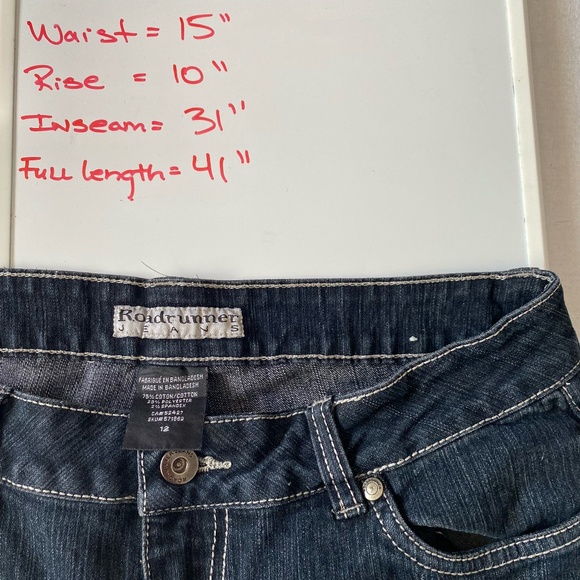Roadrunner Women's Sz12x31 Dark Denim Straight Leg Stretch Jeans - Picture 14 of 16